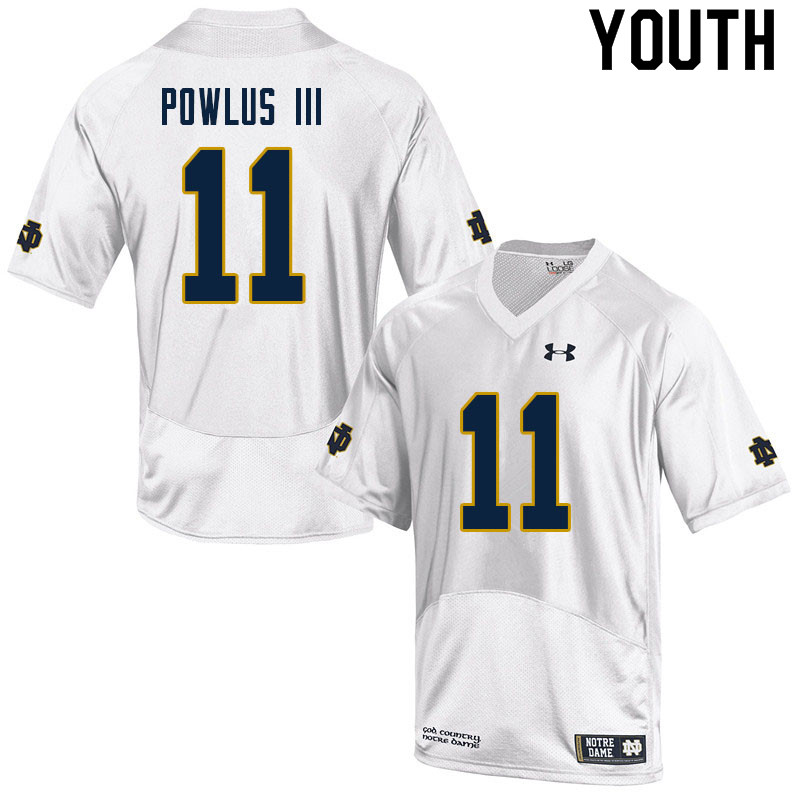 Youth #11 Ron Powlus III Notre Dame Fighting Irish College Football Jerseys Sale-White